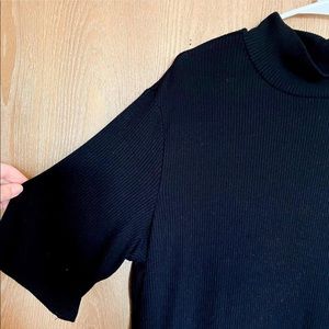 mock neck dress - black shift dress